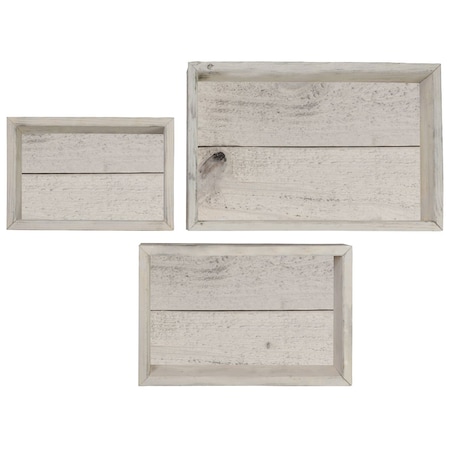 Ekena Millwork Rectangle, Closed Back, Vintage Farmhouse Shadow Box Shelves, Barnwood Decor Collection, PK3 DECR18SBRTCBWH
